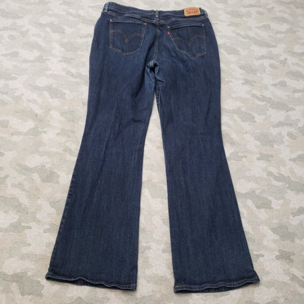 Levi s 515 Jeans Womens 14 Blue Bootcut Denim Dark Wash - Picture 10 of 12